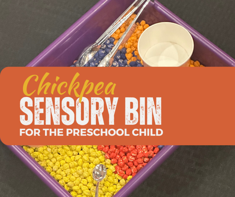 Chickpea Sensory Bin for a Preschooler Child