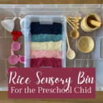 Rice Sensory Bin for a Preschool Child Rice Sensory Bin for a Preschool Child